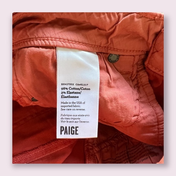 👖PAIGE Jeans Orange Ankle Zip Skinny Jeans with patches - Picture 5 of 7